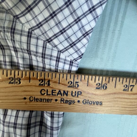 Ralph Lauren Jeans Co Shirt Men’s L Blue/Gr/Wh Plaid B Down SS Flag Logo Flaw - Picture 6 of 8